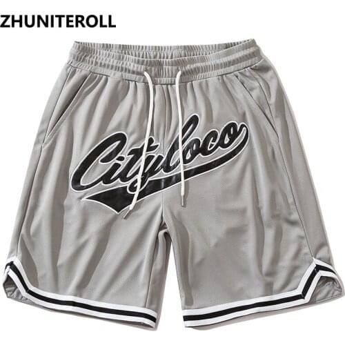 2021 Harajuku Fashion Embroidery Letter Mesh Shorts Streetwear Hip Hop Short Sweatpants Summer Jogger Baggy Skateboard Trousers