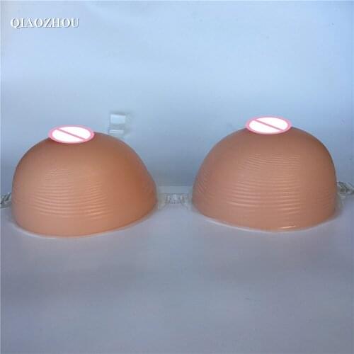 2400g FF G cup sexy crossdresser silicone breast prosthesis artificial breasts form with bra straps drop shipping wholsale