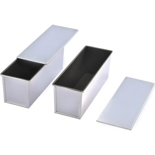 250g/450g/600g/750g/900g/1000g Aluminum alloy black non-stick coating Toast boxes Bread Loaf Pan cake mold baking tool with lid