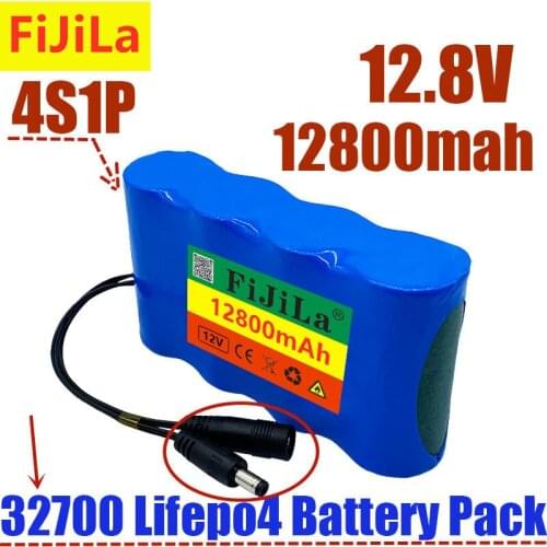 32700 Lifepo4 Battery Pack 4S1P 12.8V 12.8Ah with 4S 40A Balanced BMS for Electric Boat and Uninterrupted Power Supply 12V
