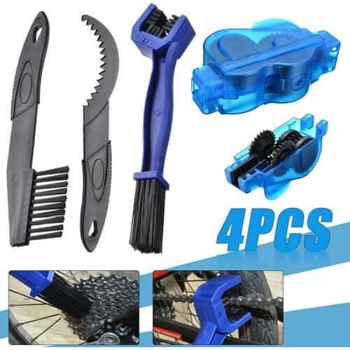 4 Pcs Bicycle Chain Cleaner Cycling Bike Machine Brushes Scrubber Wash Tool Cleaning Kit Mountaineer Bike Chain Cleaner Washer