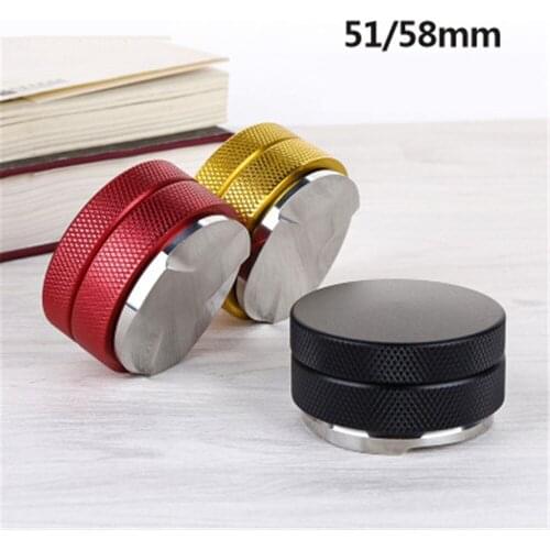 51/58mm Coffee Tamper Espresso Coffee Press Coffee Powder Hammer 304 Stainless Steel Base Clear Body Barista coffee Press