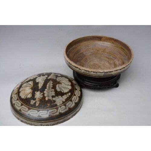 Antique SngDynasty porcelain bowl,With a lid,flower,Hand-painted crafts,Decoration,Collection&Adornment,Free shipping