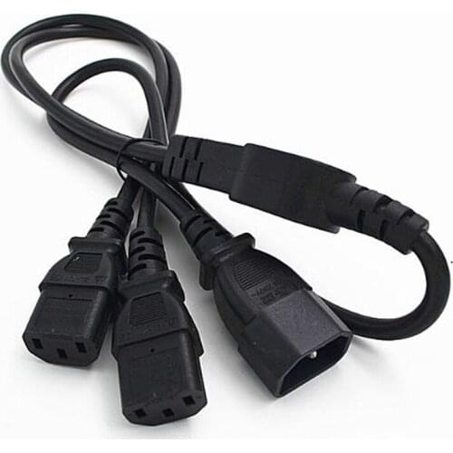 Black 1.0M male C14 TO C13 female transfer extension power cable one sub-two UPS PDU chassis interface server power cord