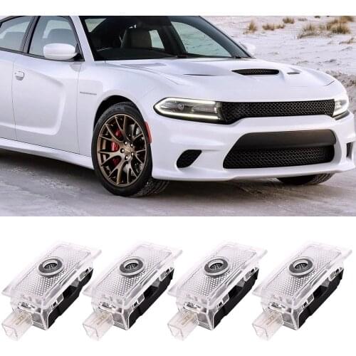 For Dodge Challenger SRT Scat Pack Demon Charger Hellcat RT Super Bee Car Logo Door Light LED Ghost Shadow Emblem Projector Lamp