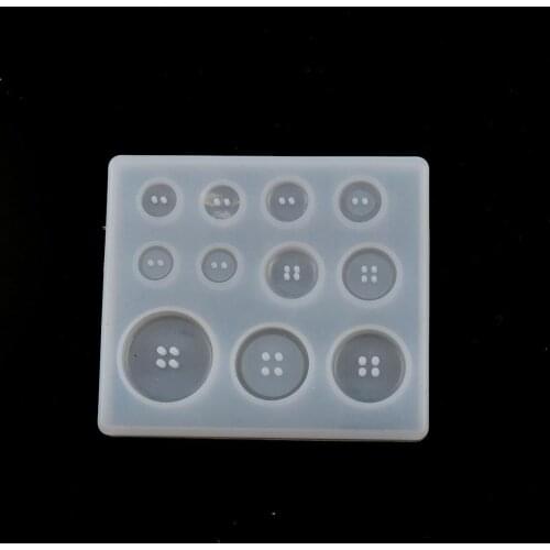 Doreen Box Silicone Resin Mold For Jewelry Making Rectangle White Button Handmade Women DIY Jewelry Tools 89mm x 79mm, 1Piece