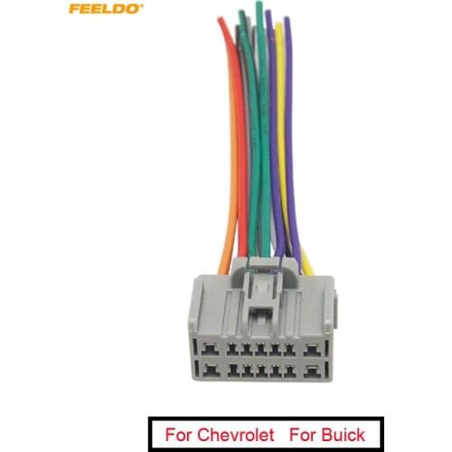 FEELDO 1PC Car CD/DVD Audio Stereo Wiring Harness Adapter For Chevrolet Sail Radio Power Wire Cable (Female)#2872