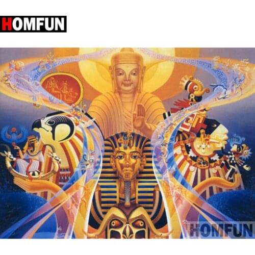 HOMFUN Full Diamond Embroidery "Religious Buddha" Diamond Painting Cross Stitch Patterns Rhinestone Unfinished Home Decor A25869