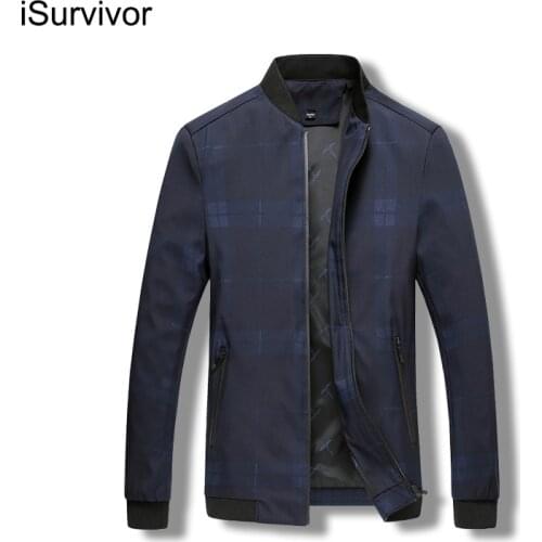 ISurvivor 2021 Men Casual Fashion Zipper Business Casual Jackets Coats Hombre Male Slim Fit Large Size Spring Autumn Jackets Men