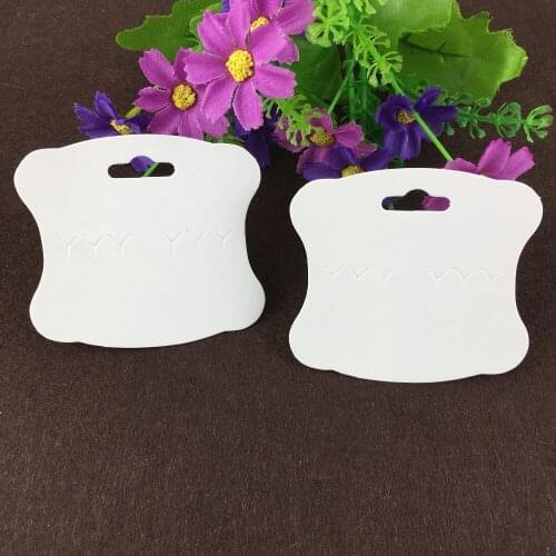 Simple Style White Blank Paper Cardboard for Women Fashion Stud Earrings Jewelry Displays Cards 200Pcs/Lot 7.5*6.7cm Charm Card