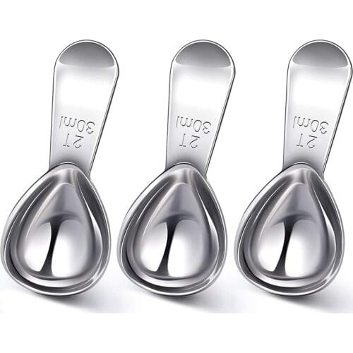 3 Pieces Coffee Scoop Stainless Steel Coffee Scoops Short Handle Tablespoon Measuring Spoons for Coffee Tea Sugar (30Ml)