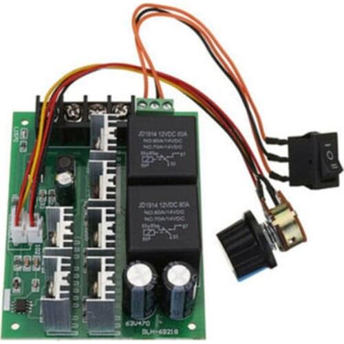 Motor Controller DC 10-50V 12/24/48V 60A PWM DC Motor Speed Controller CW CCW Reversible Switch