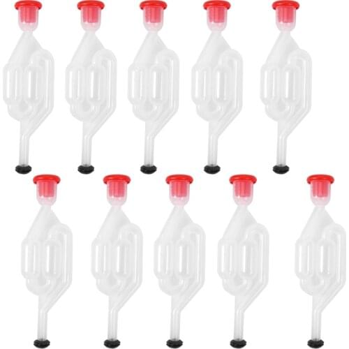 10Pcs Wine Beer Fermentation Check Valve Water Seal Airlock Home Winemaking Exhaust Valve Fermenter Yeast Homebrew Tools