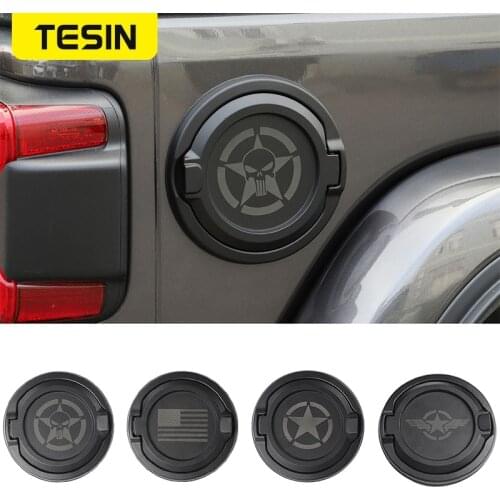 TESIN Tank Covers for Jeep Wrangler JL 2019 Unlimited 2 4 Door Gas Tank Cap Fuel Filler Door Cover For Wrangler JL 2018-2021