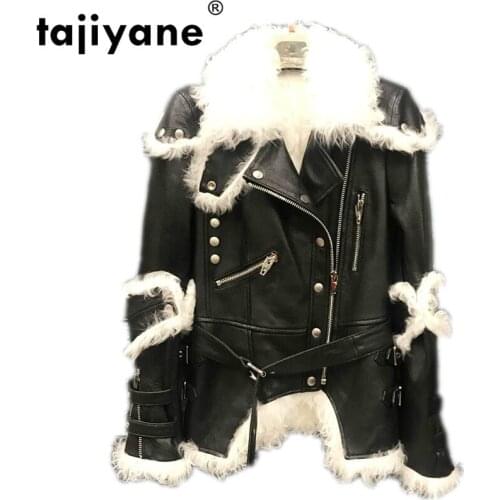 Real Genuine Leather Jacket Autumn Winter Jacket Women Tops Korean Vintage Wool Liner Sheepskin Coat Female Jacket ZT1748