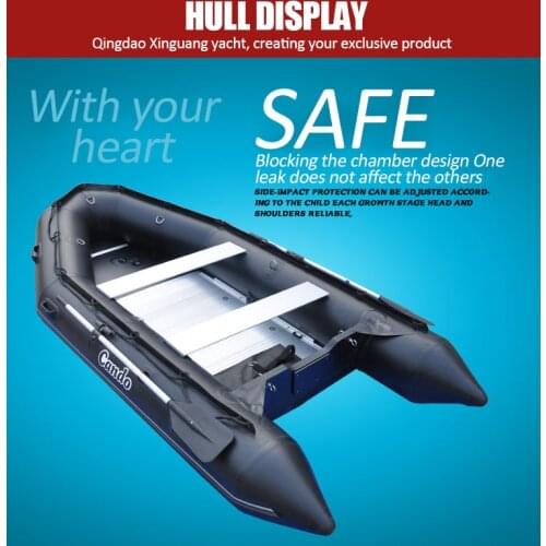 CANDO TY360 Kayaking Boat 1.2MM Thicken Assault Boat Black Fishing Inflatable Boat Beach Shallow Water Use Boats Folding Canoes