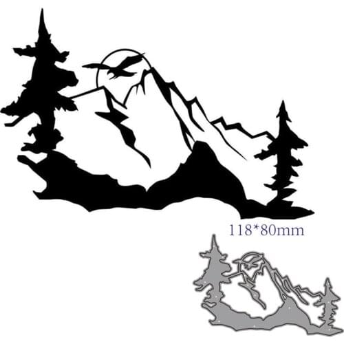 Metal cutting dies cut die mold Mountains and trees decoration Scrapbook paper craft knife mould blade punch stencils dies