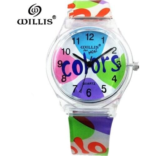 Fashion Woman Willis Quartz Watch Silicone Strap Design with kids waterproof Watches COLORS Cartoon Wristwatch Relogio Feminino