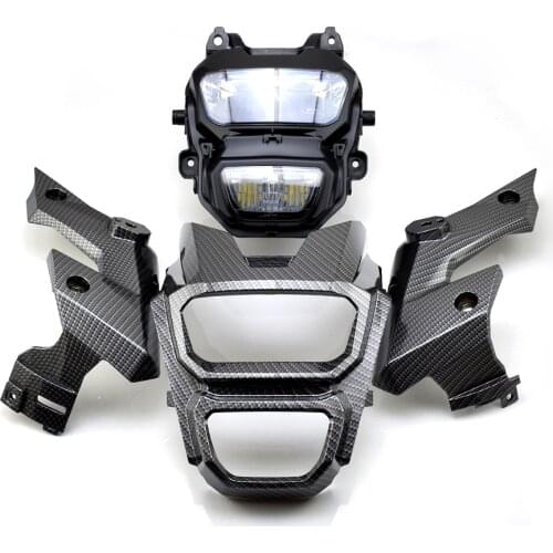 Motorcycle carbon fiber pattern shell Headlight LED Front Light Guard Lamp for 2016 - 2018 Honda Monkey Grom MSX125 MSX125SF
