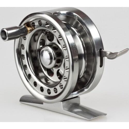 2015 New Russia Aluminum Alloy Machine Cut Fly Fishing Reel Former full metal wheel flywheel ice fishing rods bld50-60
