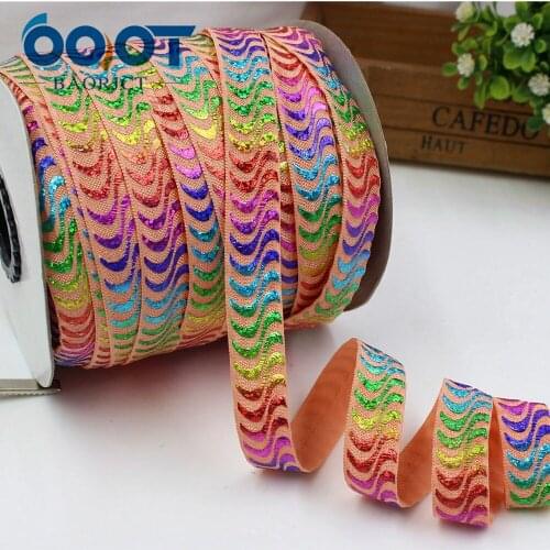 OOOT BAORJCT,1762821, 5/8'' 16MM Bronzing elasticity Ribbon , 10 yards DIY handmade hair accessories Material , free shipping