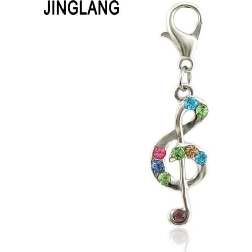JINGLANG Original Shine Notes Pendant Charm Fit Bracelet Necklace For Women Wedding Gift Jewelry 50 Psc