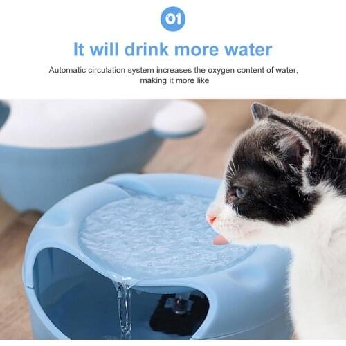 1500ML Cat Drinking Bowl Dog Water Dispenser Automatic Circulation Live Oxygen Drinking Device Pet Water Fountain Pet Supplies