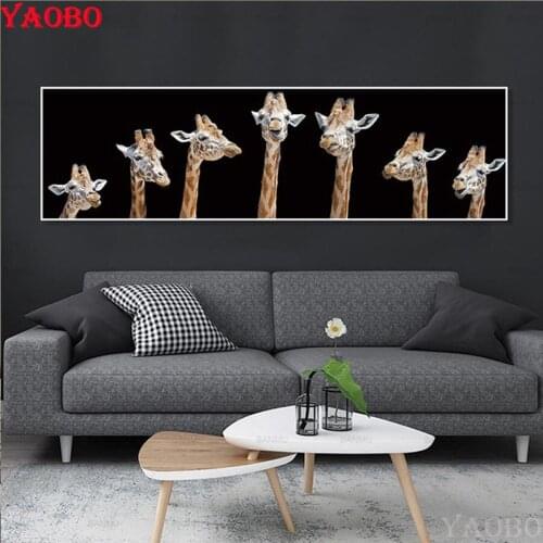 Full Square round drill 5D DIY Diamond embroidery giraffe animals 3d Diamond Painting Cross Stitch Rhinestones Mosaic home decor