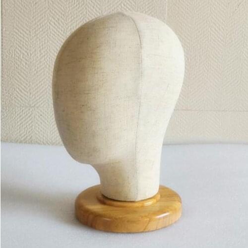 Durable Tabletop Canvas Wig Making Mannequin Hat Jewelry Holder Stand Display Manikin Model White