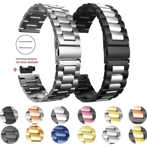 Stainless Steel Strap For Samsung Galaxy Watch Active 2 3 41/45mm 42/46mm Band Bracelet for Gear Sport/S2 S3 20mm 22mm WristBand