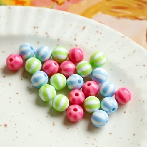 Retro childlike watermelon stripes resin beads hundred matching pieces DIY jewelry earrings pendant material