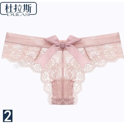 Sexy Soft Womens thong Lace Womens underwear Stylish Bow Panties Transparent Low-Rise Lingerie Amazing G-string S-XL 2020