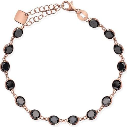 Silver, Row 5mm Black Cubic Zirconia Silver Bracelet, best present options for Your Loved Ones