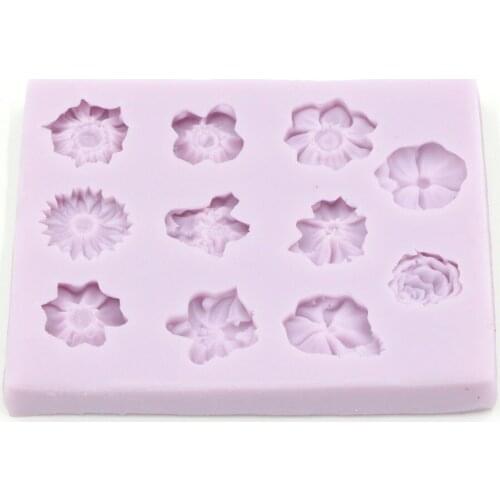 11 Flowers Silicone Mold Fondant Cake Decor Gum Paste 3D Moldes De Silicona Sugar Mould Ferramentas Bolo Cake Decorating Tools