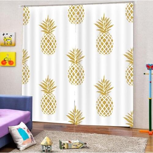 Modern home decoration Pineapple Curtains 3D Digital print for Living Room bedroom Window Drapes
