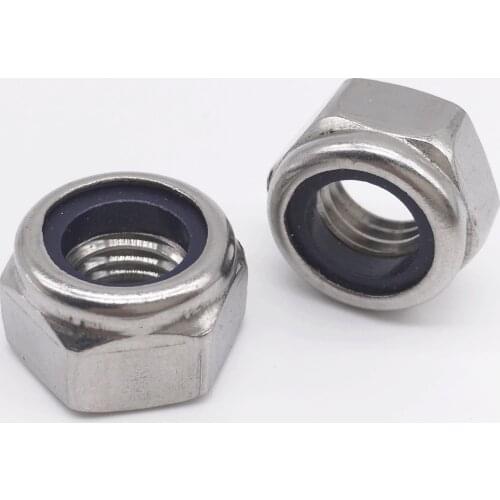 Wkooa Nylon Lock Nuts Stainless Steel Nuts M2 M2.5 M3 M4 M5 M6 M8 M10 Pack 100