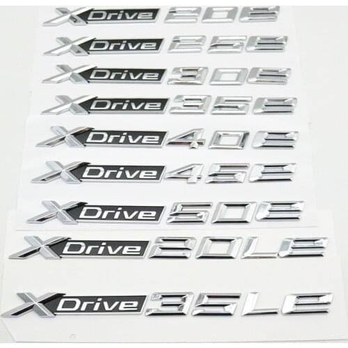 XDrive 20Le 25Le 30Le 35Le 40Le 45Le 50Le 45e 25e 30e Letter Emblem Side Fender Rear Boot Trunk Badge Car Sticker For BMW X1 X5