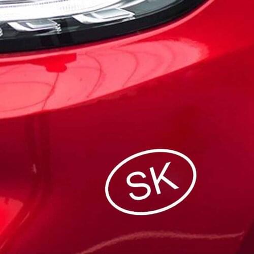 13.6CM*9.2CM VINYL DECAL CAR STICKER SK SLOVAKIA COUNTRY CODE OVAL C10-01239