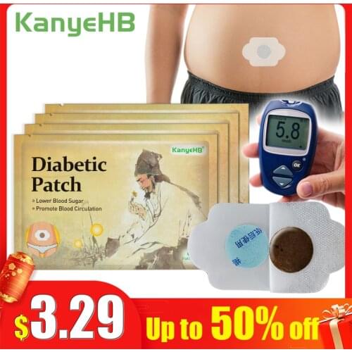 24pcs/4bags Diabetic Patch Natural Herbal Cure Lower Blood Glucose Treatment Sugar Balance Medical Diabetes Health Plaster A604