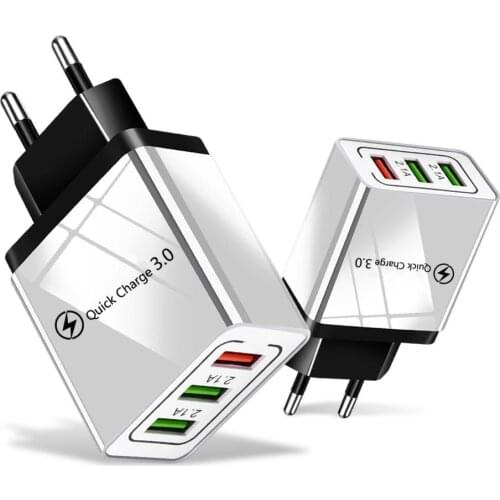 3 USB Charger Quick Charge 3.0 Fast USB Wall Charger Portable Mobile Charge QC3.0 Adapter For iPhone Xiaomi Redmi Travel EU Plug