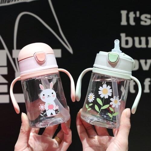 300ML Baby Cup Infant Owl Elephant Sippy Cups for Babies Toddler Training Drinking Bottles Children Learn Drinking with Handle