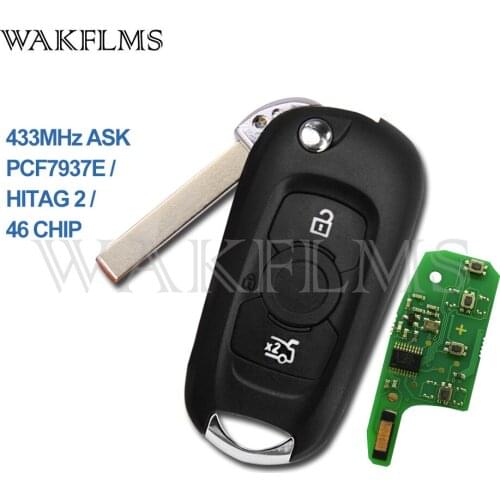 3btns Flip Remote Car Key 433MHz For Opel Vauxhall Astra K 2015-2017 PCF7937E HITAG 2 46 CHIP