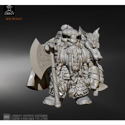 55mm Resin Figure KitsDwarf Axeman model self-assembled TD-2185