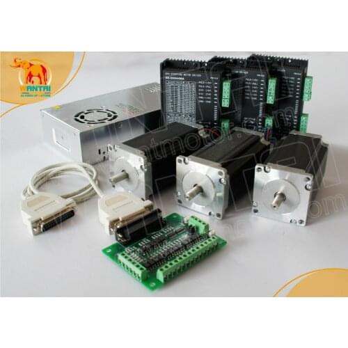 Promotion! Nema 23 Stepper Wantai Motor 425oz-in 3Axis CNC & Driver 50VDC, 4.2A Peak current, 128 Micro Mill Control