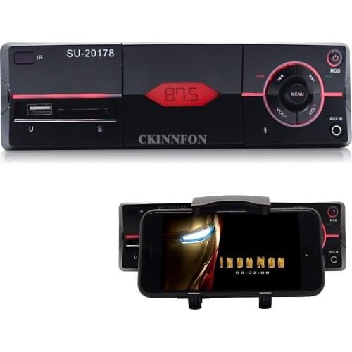 20Pcs/Lot Car Stereo With Phone Holder, Single Din In Dash Car Radio Audio Receiver Bluetooth/18FM/MP3/USB/SD/Remote Control