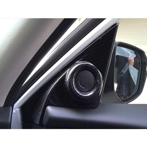 ABS Plastic Car Styling For Honda Civic 10th 2016 2017 Accessories Car Interior A-Pillar Speaker Horn Ring Panel Cover Trim 2Pcs