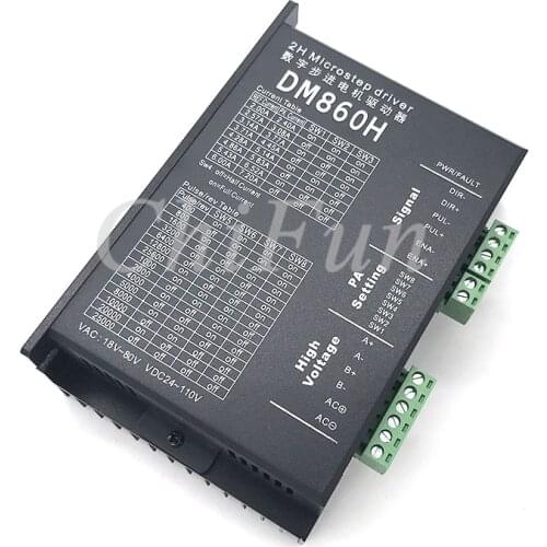 Freeshipping DSP 2 phase 86 stepper motor driver engraving machine 256 segment fan DMA860H AC18V-80V DC24V-110V 2.0A-7.2A