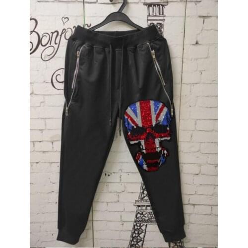 Pants Sportswear 3XL Hip Hop Tee New Fashion MenS High Quality pants Casual Tee Rhinestone design