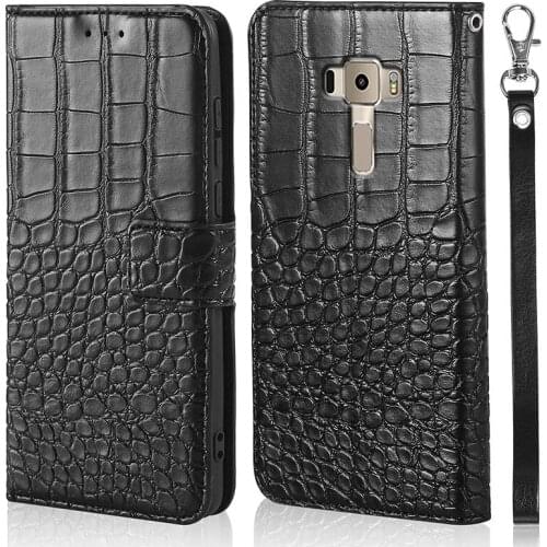 Flip Case For Asus Zenfone 3 ZE520KL Leather Cover Wallet Phone Cases for Asus Zenfone 3 ZE520KL Crocodile skin Case