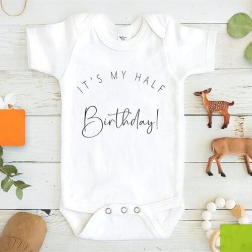 Half Birthday Baby Onesie, Its My Half Birthday Onesie, Newborn Baby Photography Clothes, Birthday Baby Shower Gifts